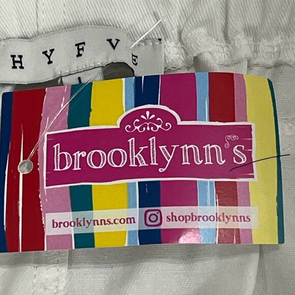 HYFVE HIGH RISE PAPERBAG WAIST COTTON MINI SKIRT IN OFF WHITE NWT WOMEN'S LARGE‎ - Picture 4 of 9